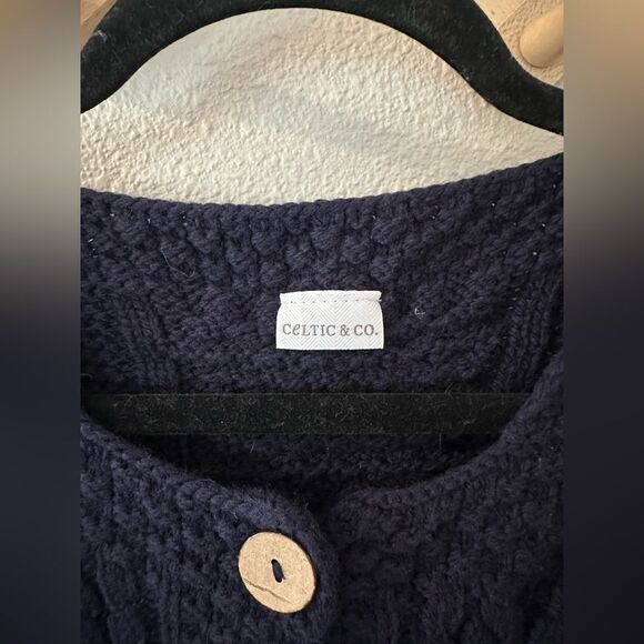 Celtic & Co. The Shetland Cardigan Navy Blue Sz M - Picture 5 of 9